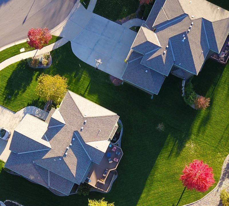 residential home rooftops