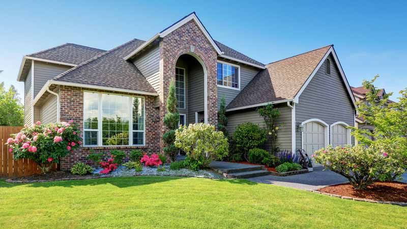 residential home rooftops